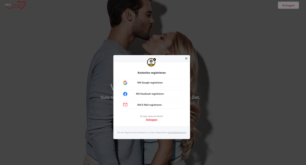 mit Gmail registrieren auf Michverlieben
